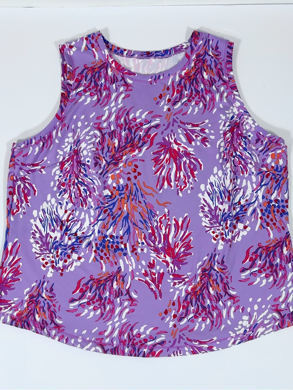 Belle Kim Gravel Top Women's Size 2x Purple Multi Sleeveless Blouse